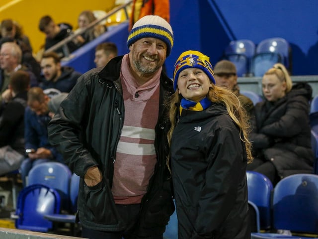 Stags fans during the Sky Bet League 2 match against Newport County AFC at the One Call Stadium, 25 Oct 2022.