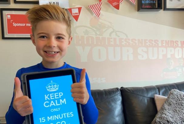 Sporty Jacob Fidler, seven-years-old, raised around £1,000 for a homelessness charity by hosting a Joe Wicks style live workout on the internet.