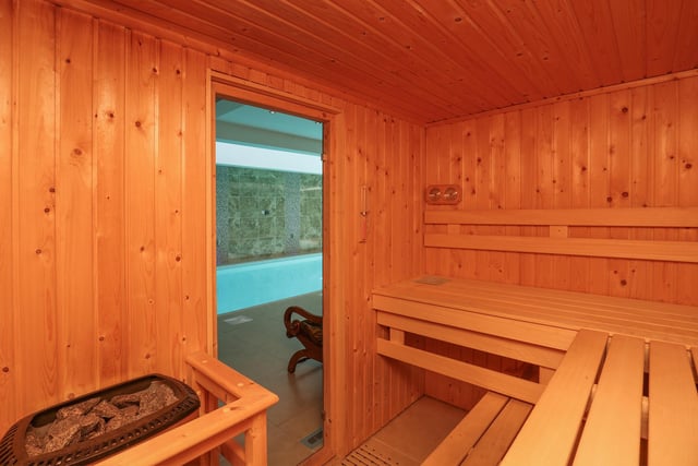 This is the sauna, next to the pool.