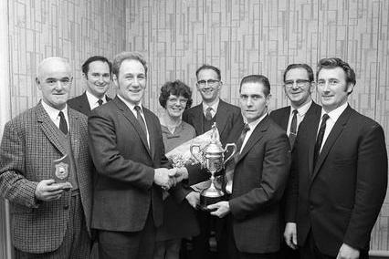 Presentation night at Kirkby Bowls Club in 1970.