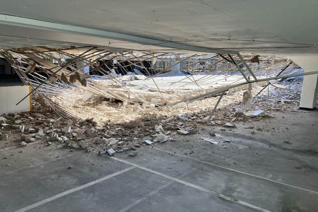 The scene of the collapse on Saturday, August 30