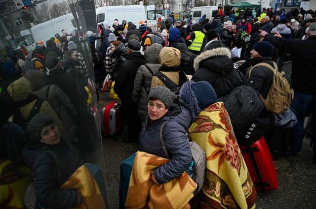 People have been fleeing the war-zone in Ukraine, creating a humanitarian crisis.