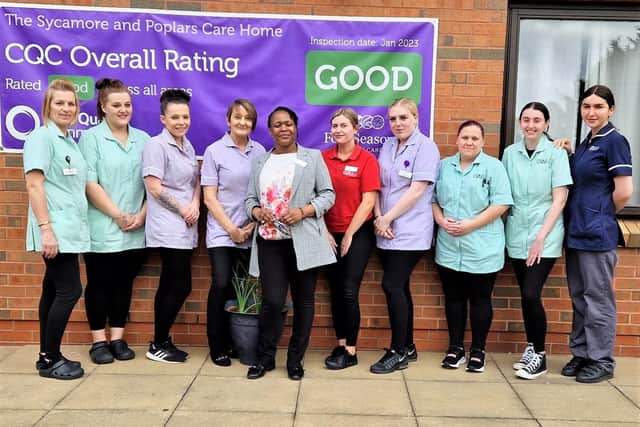 Staff The Sycamore and Poplars Care Home in Warsop, Mansfield are delighted to have received a ‘Good’ rating from the Care Quality Commission.