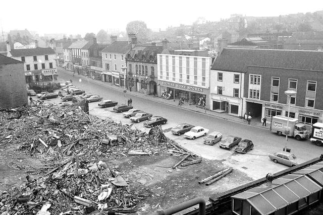 Buildings were demolished to make way for the Four Seasons Shopping Centre in Mansfield town.