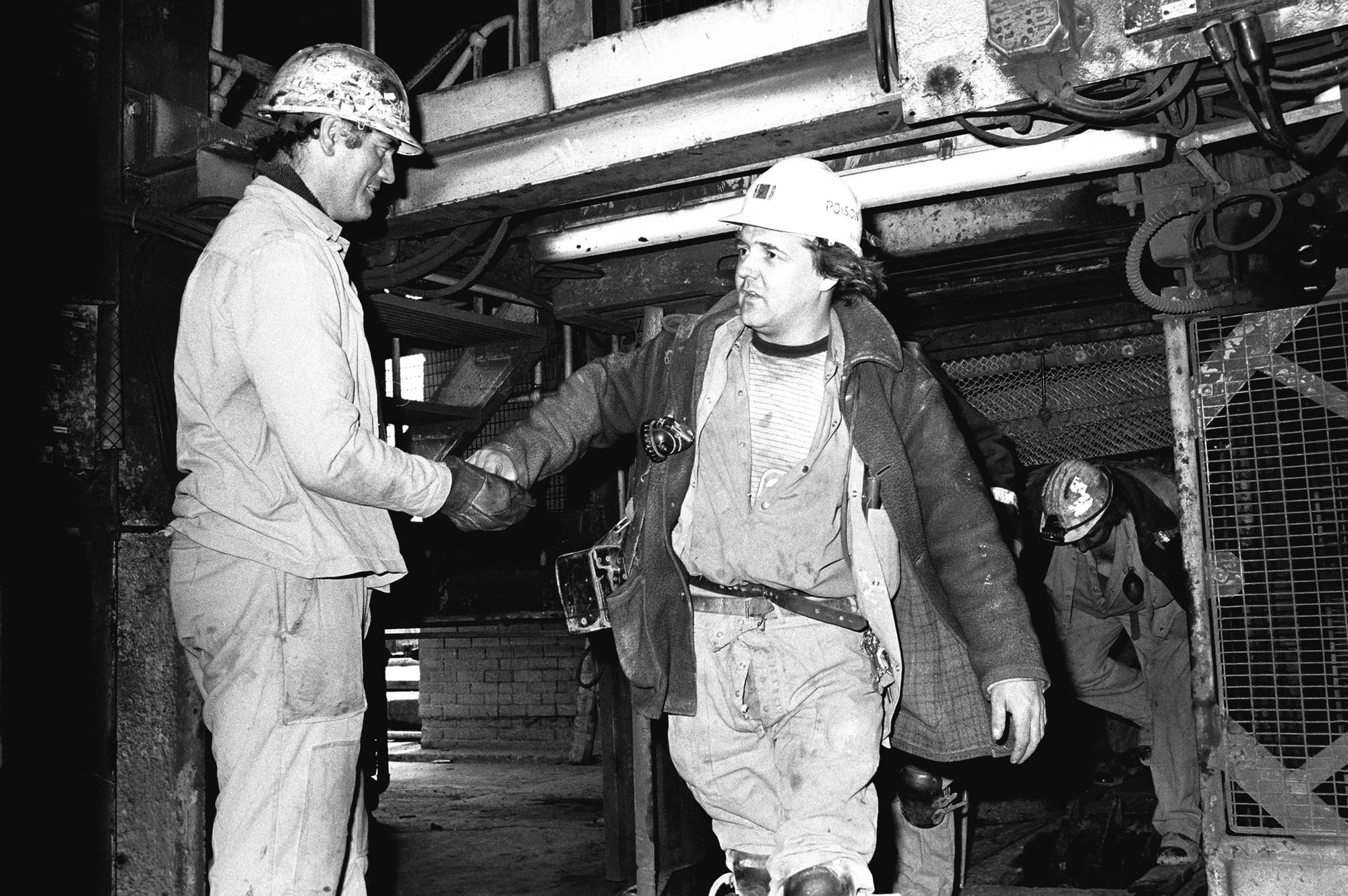 The last shift at Mansfield Colliery.