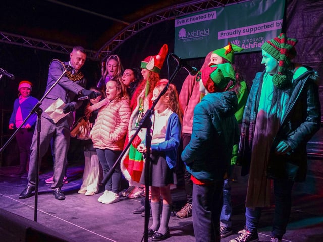 Council chairman Coun Dale Grounds had support for the big 'lights on' countdown.