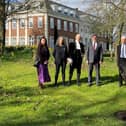 Cynthia Guven, the agricultural attaché at the US Embassy in London; the High Sheriff's wife, Sandi Henson; the High Sheriff, Paul Southby; the US Embassy’s deputy chief of Mission, Matt Palmer; Dr Patrick Candler, CEO of Sherwood Forest Trust; Stephen Crisp, who manages the grounds and gardens at Winfield House, and Coun Roger Jackson, Nottinghamshire County Council chairman.