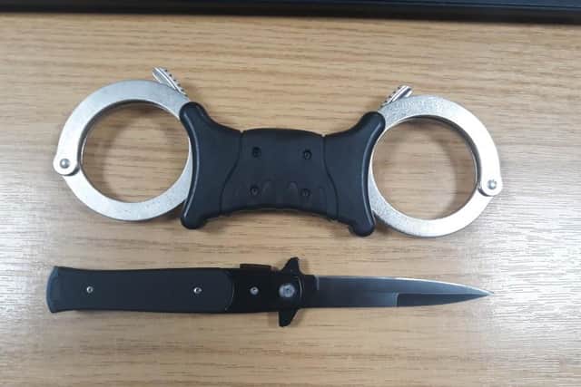 Officers confiscated two knives as part of a national anti-knife crime campaign this week.