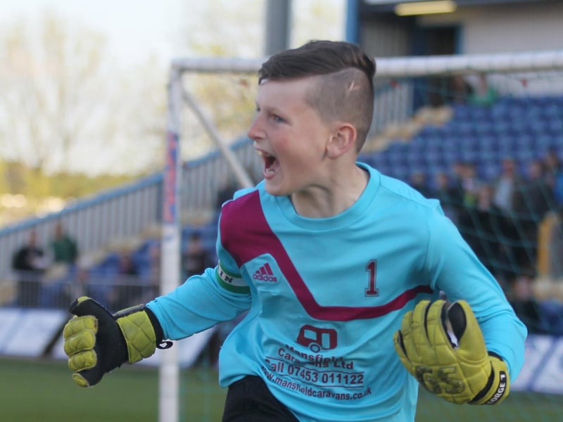Joy for Welbeck 'keeper George Smith-Grout after he saves the last penalty.