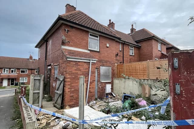 The two-storey house on Alcock Avenue, Mansfield. Fire crews were called on Thursday morning (September 28).