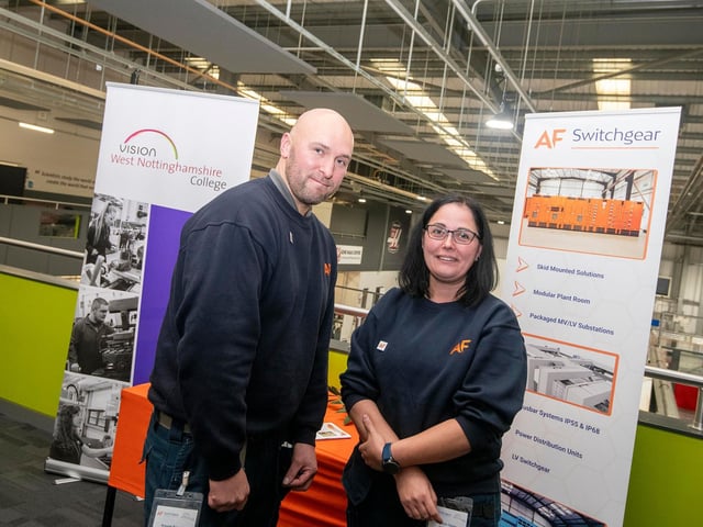 Arturas Karanas and Claudia Varlan who have completed the experienced worker route at AF Switchgear