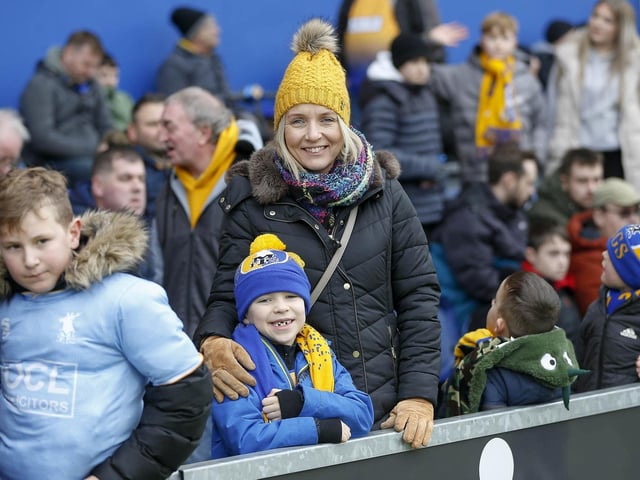 Mansfield Town fans before the 4-1 win over Doncaster Rovers.