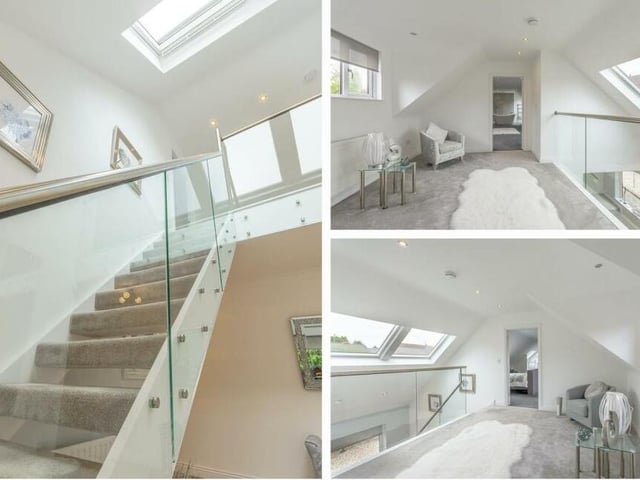 At the top of the stairs, you are greeted by a pleasant landing, with fitted carpets and skylight window. It guides you to the remaining two bedrooms.