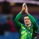 Liam Roberts celebrates on the pitch after the FA Cup fourth round between Burnley and Mansfield Town at Turf Moor in Burnley, on February 14, 2026. (Photo by Paul Currie / AFP via Getty Images)