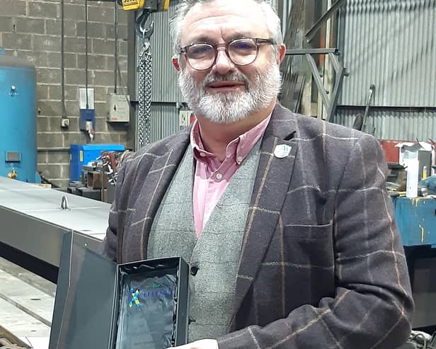 Martin Rigley, chief executive officer of Lindley Engineering, with the Lifetime Achievement Award.