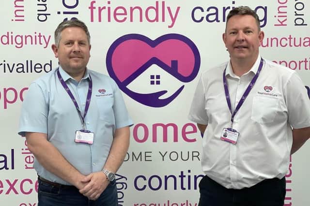 Paul Pitchford and Scott Marsh, the co-founders of Your Home Care, who have struck a deal with the BP Royal Garage in Huthwaite to give fuel priority to health and social care workers