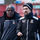 Andrew Danylyszn (right) with fellow manager Gary Smith. Photo: Tamworth FC