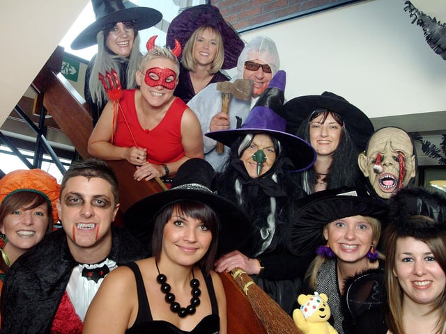Staff at Stopford's Chartered Accountants based on the Acorn Business Park, Mansfield, get geared up in Halloween costumes to raise money for the Children in Need appeal in 2009.