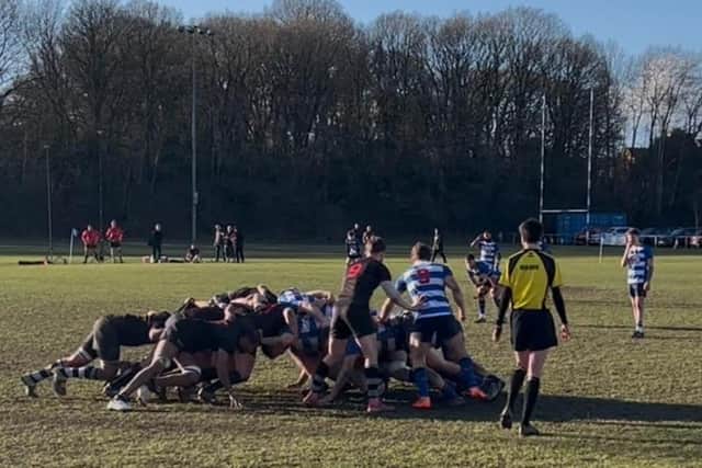 Mansfield in scrum action against Old Edwardians.