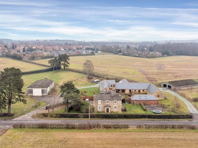Another view from the skies shows the rolling countryside in the distance, although there are plans to build 200 new houses on neighbouring land.