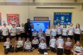 Paul Daley who visited the children at West Park Academy to talk about his career