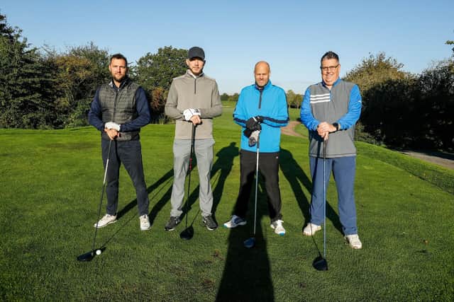 One of the teams completing a round of golf for charity in Nottingham