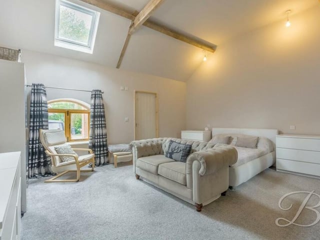 The principal bedroom, at the far end of the Huthwaite property, is the largest