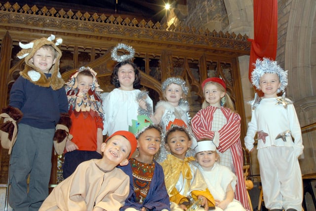 Some of the children who took part in the King Edwin School's Foundation Nativity Play held at St Mary's Church, Edwinstowe, 2007.