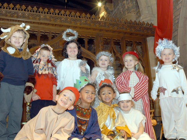 Some of the children who took part in the King Edwin School's Foundation Nativity Play held at St Mary's Church, Edwinstowe, 2007.