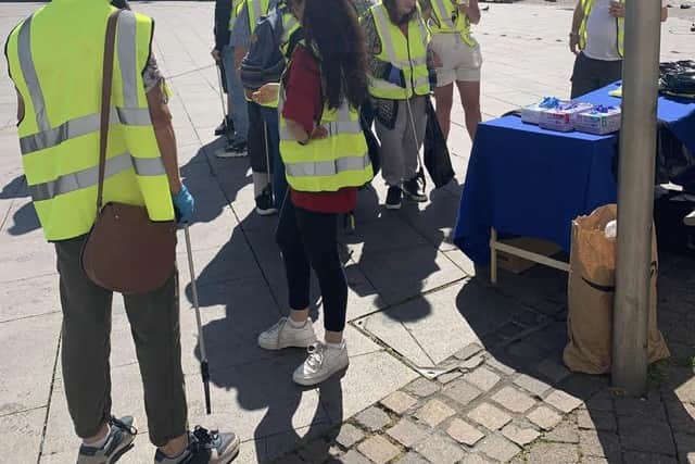 The litter pickers said the event was 'fun and rewarding'.