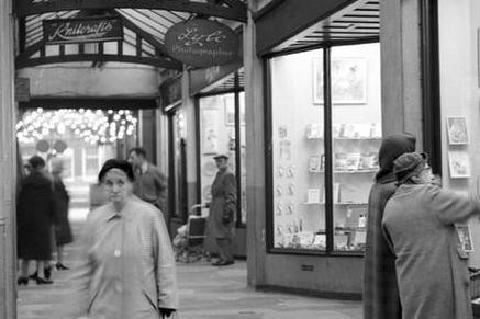 Photo taken inside Handley Arcade, Mansfield. The arcade is still open and operational today. It is a historic part of the town centre that focuses on hosting local, independent small businesses.