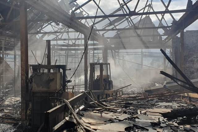 A joint police and fire investigation is underway into the cause of the blaze at Savanna Rags. Photo: Notts Fire