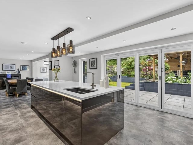A new high quality kitchen was installed in 2023 complete with extensive, modern, handleless cabinets complemented by quartz work surfaces, integrated appliances and a large island.