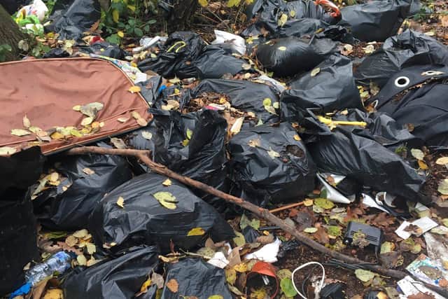 Some of the fly-topped rubbish at Deerdale Lane