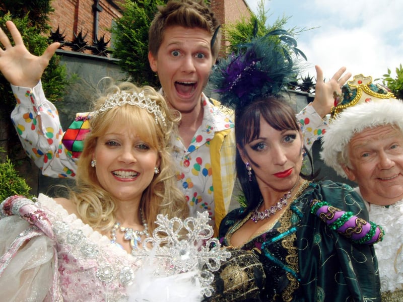 Mansfield Palace Theatre pantomime in 2008 was Sleeping Beauty. Pictured L to R; Melandra Burrows as the Good Fairy, Mike Fischetti as Silly Billy, Natalie Cleverley as the Bad Fairy and Tom Owen as The King.