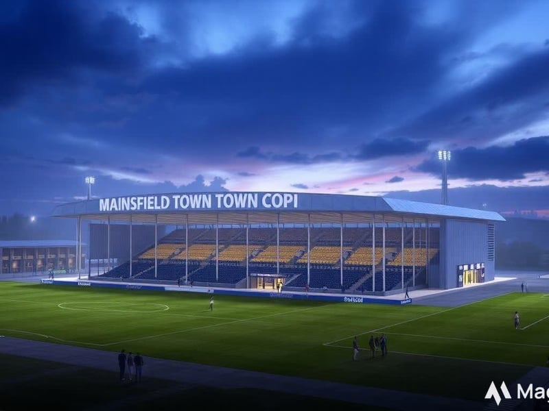 This is just one of the stunning options of how Mansfield Town's One Call Stadium could look in 2060, according to AI.