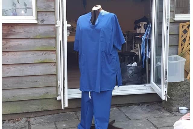 A completed set of scrubs