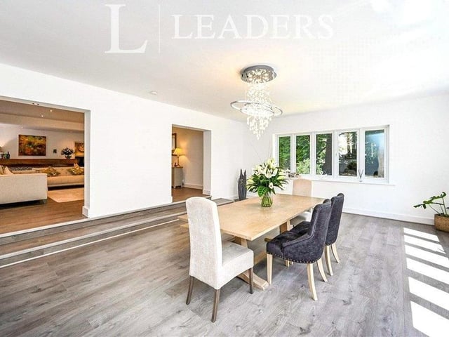 The stylish dining room is ideal for family meals or for entertaining friends. Like all rooms in the Nottingham Road house, it is so spacious.