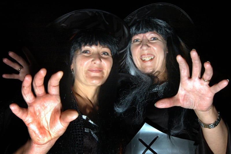 Ghosts and ghouls at the Halloween evening and fireworks held at Langwith Lodge. Enjoying the fun are Dawn Mason, left, Activities Co-ordinator and Lynn Gedling Home Manager. Year: 2007