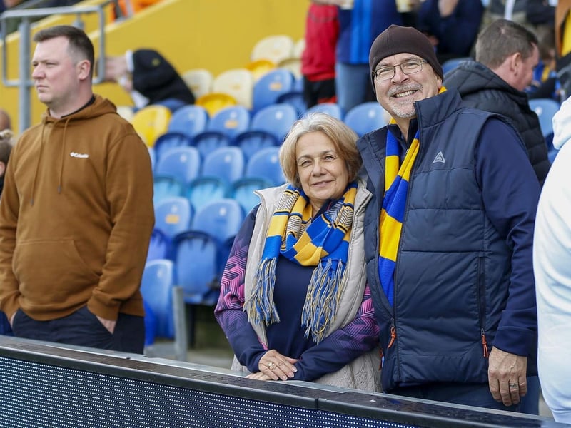 Mansfield Town fans ahead of the win over Barrow.