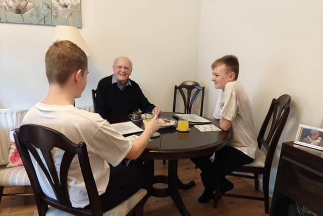 Students spent time with members of the community