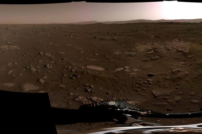 NASA handout photo of a 360-Degree Panorama taken by the Perseverance Navcams on the surface of Mars on Monday