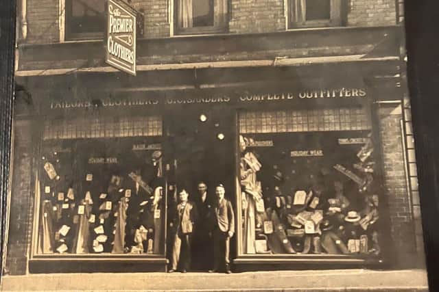 An old photo of Sanders (formerly Premier Clothiers) at its premises in 21 Nottingham Road, Eastwood, in the 1940s.