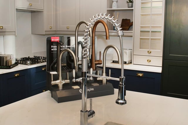 Some of the many different taps on offer at the new showroom.