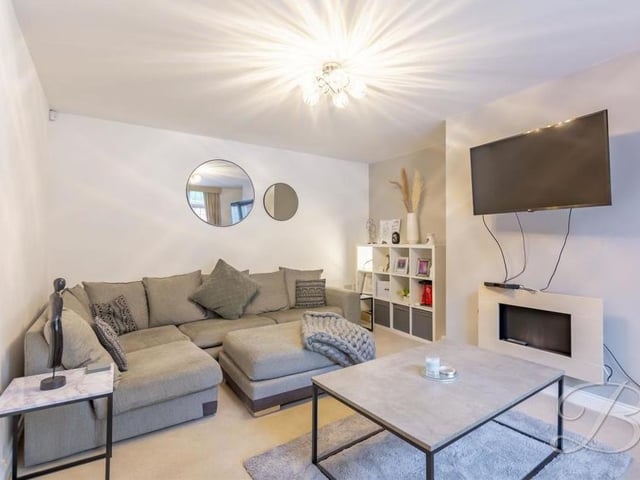 The property's annexe offers plenty of surprises, most notably this cosy lounge, with a carpeted floor.