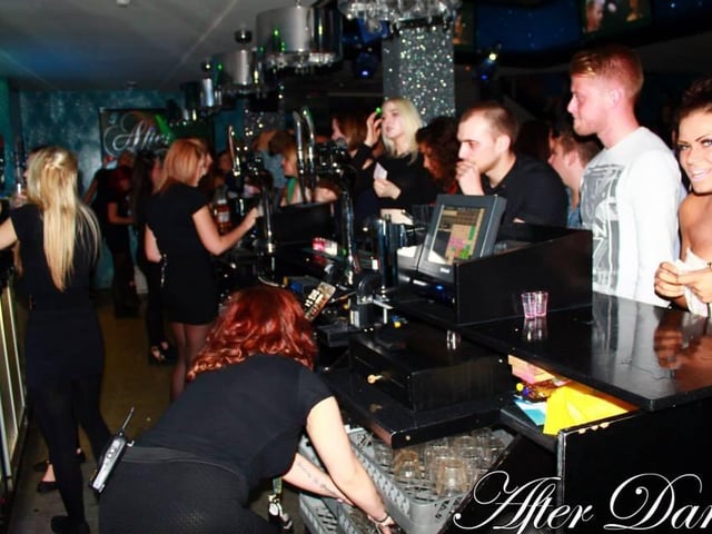Grabbing some drinks at the bar