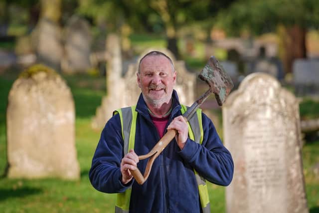 Mick Woods at Mansfield Cemetery