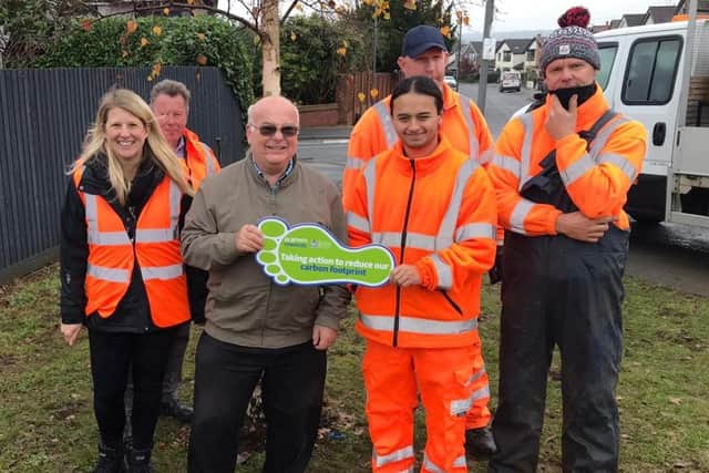 Coun Phillip Owen with Broxtowe Council's climate change manager and grounds maintenance team. Photo: Submitted