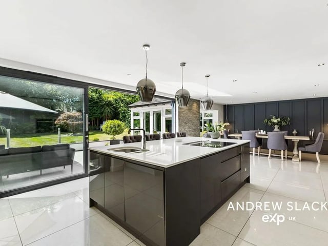 The stylish open plan kitchen/dining/living space is ideal for entertaining and family gatherings.