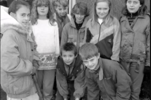 Tree planting at Daneswood School in Skegby in 1992.